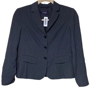 NWT Evan Picone Women's Gray Blazer 3 Button Closure Size 12